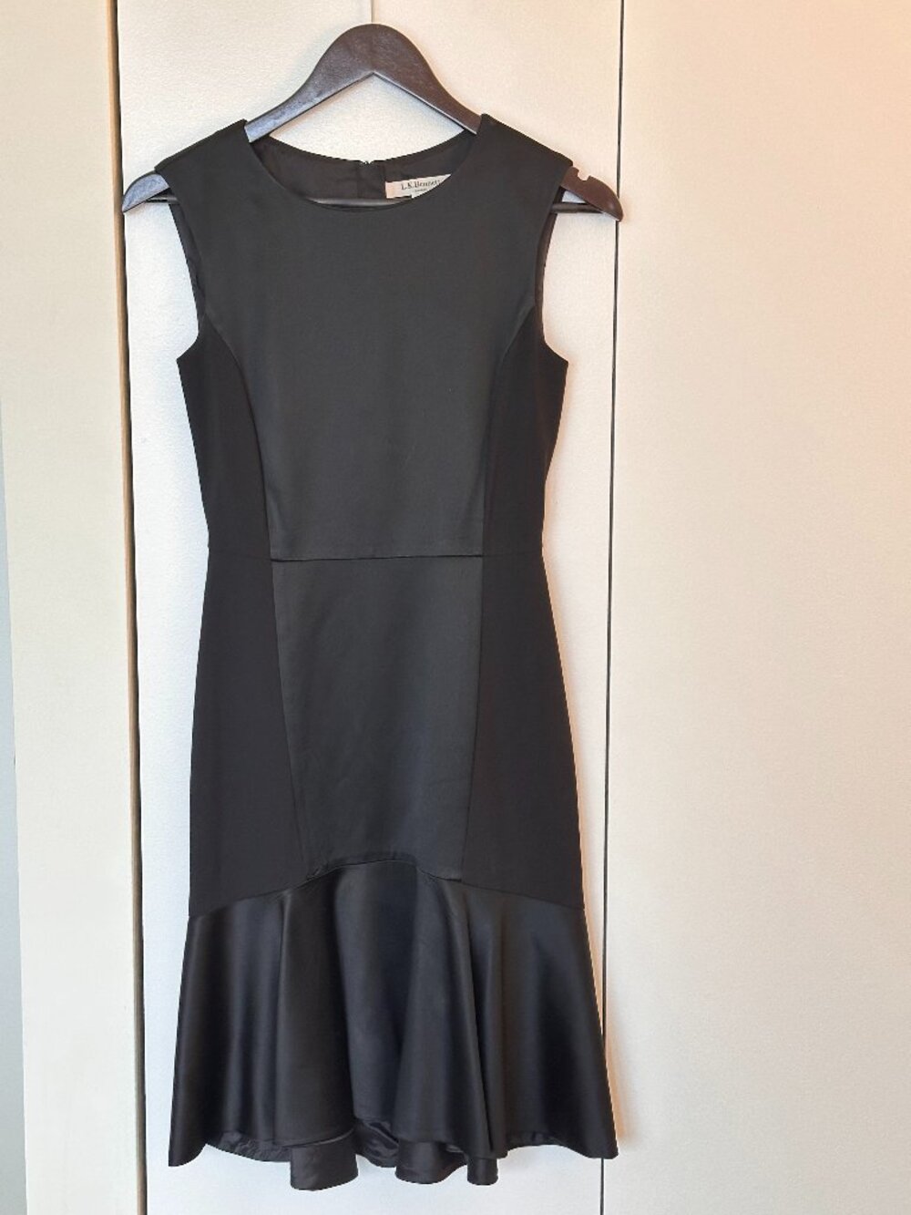 LK Bennet Black Satin Media Dress - Size 2